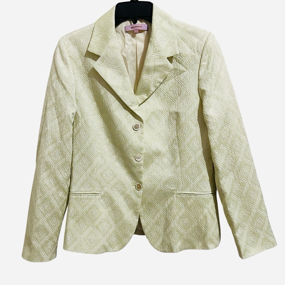 KUHLMAN Long Sleeve Jacquard Button Front Blazer 46/10